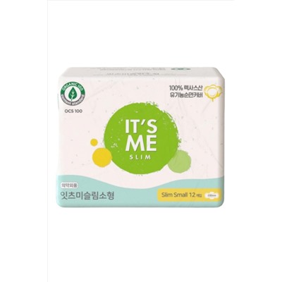 IT'S ME Прокладки женские гигиенические с крылышками / Slim Organic Cotton Pads Small, 230 мм, 2 капли, 12 шт. KRISTALLER, 1110076