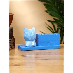 Календарь настольный «Котик», 13×6×7 см, дерево, синий