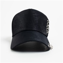 Бейсболка женская MINAKU цвет чёрный/серебряный, размер 56-58