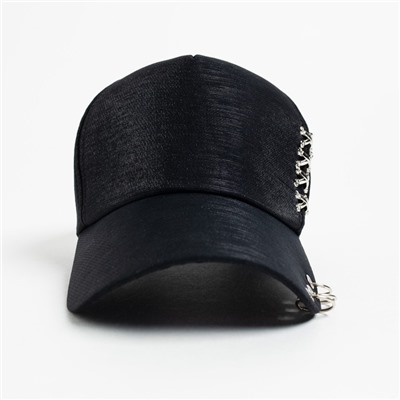 Бейсболка женская MINAKU цвет чёрный/серебряный, размер 56-58