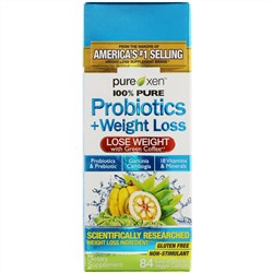 Purely Inspired, Probiotics + Weight Loss, пробиотики и средство для снижения веса, 84 легко проглатываемые вегетарианские капсулы
