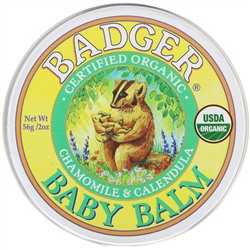Badger Company, Органический детский бальзам, ромашка и календула, 56 г (2 унции)
