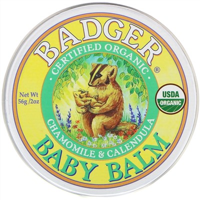 Badger Company, Органический детский бальзам, ромашка и календула, 56 г (2 унции)