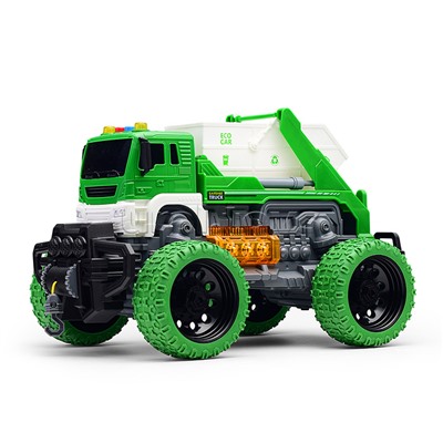 Машина "Мусоровоз для строительного мусора" 1:16 (свет, звук) в коробке