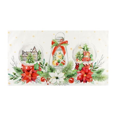 Полотенце «Этель» Christmas red flowers 40×73 см, 100% хл, саржа 190 г/м²