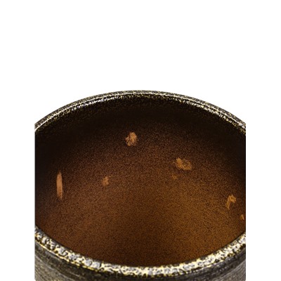 УЦЕНКА Горшок для цветов «Тёмное золото», керамический, 2.4 л, коричневый