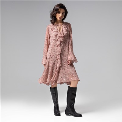 Платье с воланами, Для восхищенных взглядов (pink)