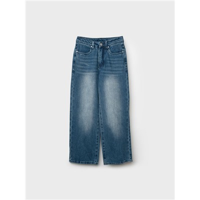 Брюки текстильные джинсовые утепленные для девочек