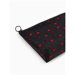 Косметичка женская Little love, с рисунком, на молнии, чёрная