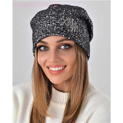 Букле пайетка вышивка Шапка флис (56-58)