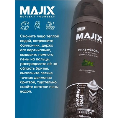 Пена для бритья Majix Carbon 200 мл