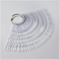 Палитра для лаков на кольце, форма квадрат, 50 шт. по 3 ногтя, прозрачная