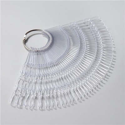 Палитра для лаков на кольце, форма квадрат, 50 шт. по 3 ногтя, прозрачная