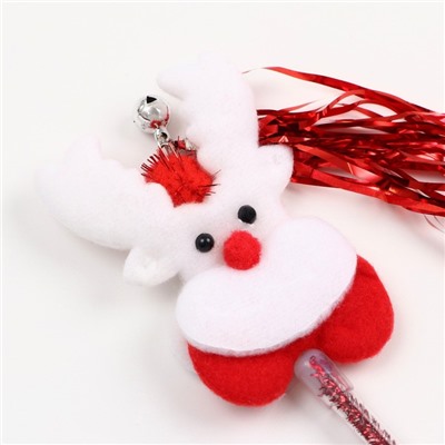 Дразнилка для кошек «Новогодний заяц», 30 см, с бубенчиком