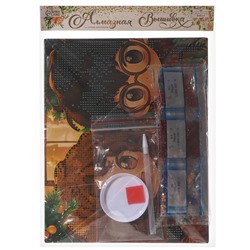 Алмазная мозаика на новый год с частичным заполнением «Друзья», 20×25 см, набор для творчества