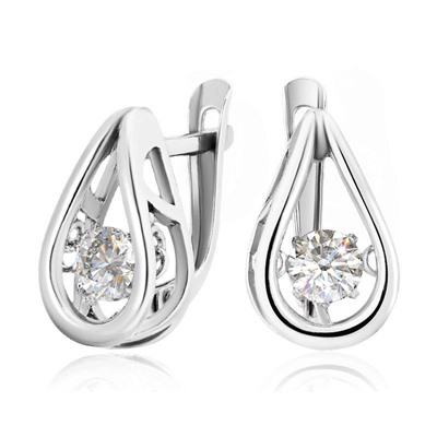 Серьги из серебра куб.циркон., А-2125417/9