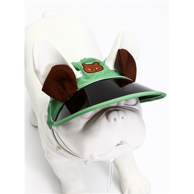 Кепка для собак и кошек, размер L, ОГ 35-46 см, высота 13 см, зелёная