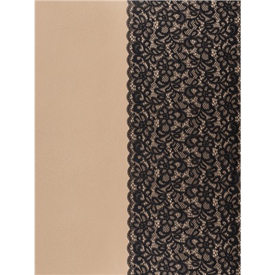 Кружевная эластичная ткань «Цветочное поле», 220 мм, 2.7±0.5 м, чёрная