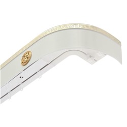 Карниз трехрядный «Ультракомпакт. Медуза», 400 см, с декоративной планкой 7 см, белый