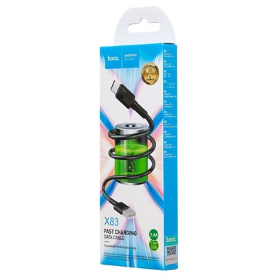 Кабель USB - micro USB Hoco X83 12W 100см 2,4A  (black)