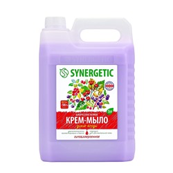 Крем-мыло жидкое SYNERGETIC, биоразлагаемое, для мытья рук и тела «Дикие ягоды», 5 л