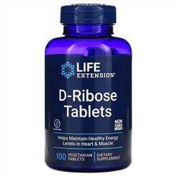 Life Extension, таблетки D-рибозы, 100 вегетарианских таблеток