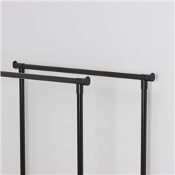 Вешалка - стойка напольная для одежды LaDо́m, двойная, телескопическая, 80×42×90(150) см, чёрная