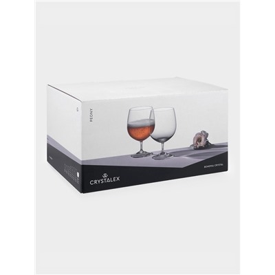 Бокалы для пива «Пион», 380 мл, набор 6 шт., стекло, прозрачные