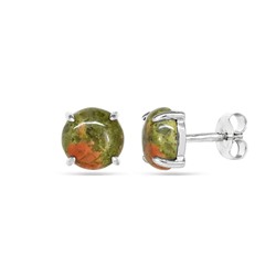 Серьги из серебра яшма, СПН119