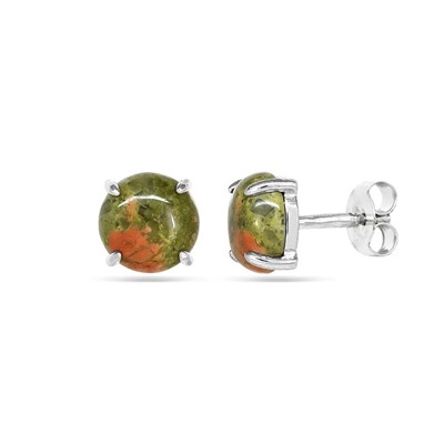 Серьги из серебра яшма, СПН119