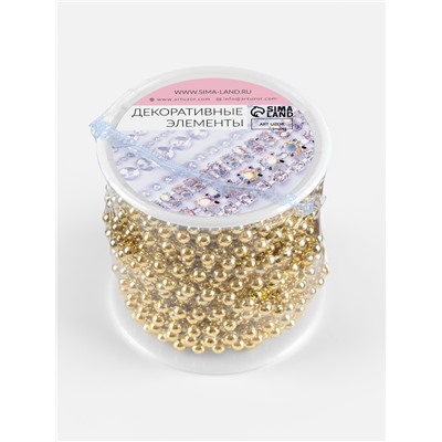 Бусы на нитях, 4 мм, 9±1 м, цвет золотой