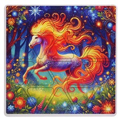 Пазлы малые "Огненная лошадь" 20х20см (древесный материал)