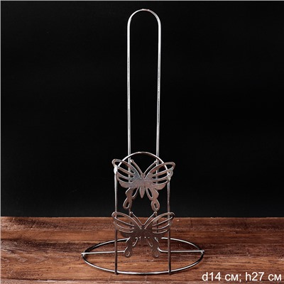 Держатель для бумажных полотенец металл Бабочки / BT-128 /уп 300/ 27х14 см/ 0,072