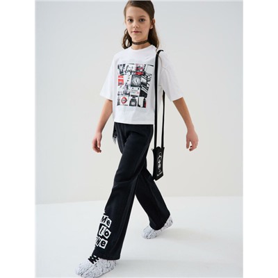 Брюки текстильные джинсовые для девочек