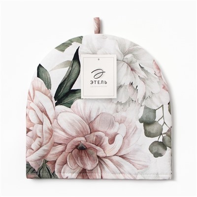 Грелка на чайник Этель «Пионы» 28×28 см, 100% хлопок., 190 г/м²