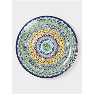 Ляган узбекский Риштанская Керамика «Узоры», d=37 см, синий