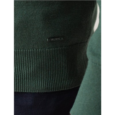 Джемпер с круглым воротом из хлопка с нейлоном