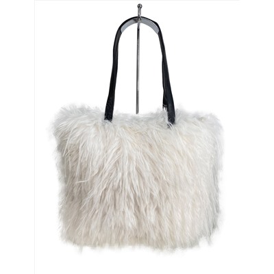 Женская сумка из искусственного меха, цвет белый