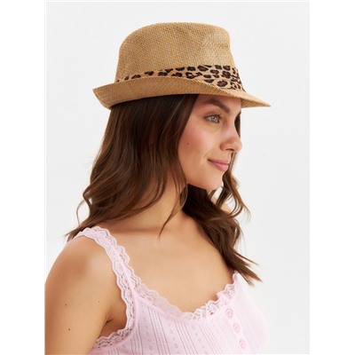 Шляпа MINAKU «Леопард», размер 56-58, коричневая