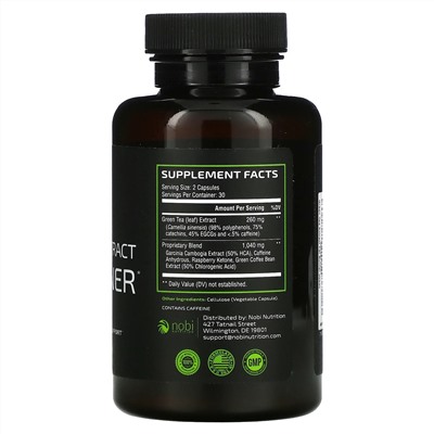 Nobi Nutrition, Premium Green Tea Extract Fat Burner with EGCG, 60 Capsules