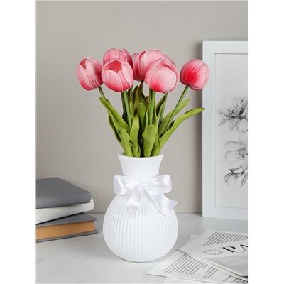 Цветок искусственный Тюльпан 32 см розовые / GR-057 /уп 10/100/1200/латекс