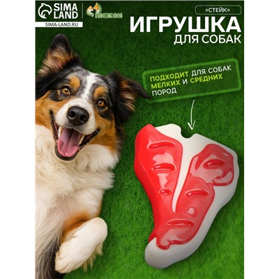 Игрушка для собак «Стейк» Пижон Premium, 10.5 см, TPR+нейлон, микс цветов