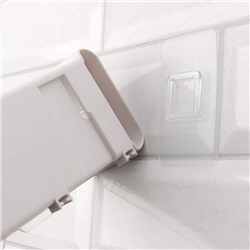 Органайзер настенный, 1 секция, с клеевыми крючками, 38.7×8.5×6.5 см, белый