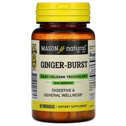Mason Natural, Ginger-Burst, Bead-Release Technology, 60 Chewables