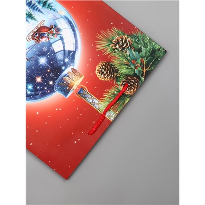Пакет подарочный новогодний ламинированный, «Шар», 26×12×32 см