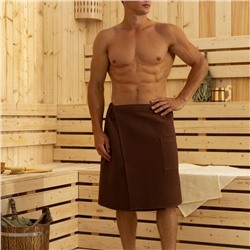 Полотенце банное Этель «Килт» с карманом 60×140 см цв. горький шоколад, 100% хл, вафля 240 г/м²