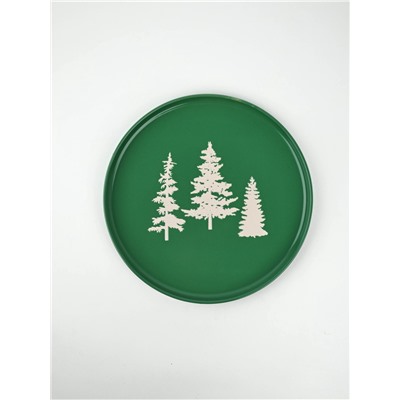 Блюдо новогоднее «Зимний лес», d=27.3 см, ручная работа