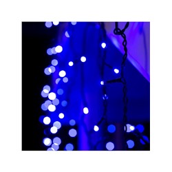 Гирлянда «Бахрома» 4×0.6 м, IP44, тёмная нить, 180 LED, свечение синее, 8 режимов, 220 В