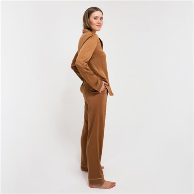 Пижама женская (сорочка, брюки) MINAKU: Light touch, бронзовая, размер 46