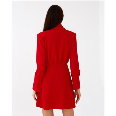Платье мини женское со сборкой MIST, размер 44, красное